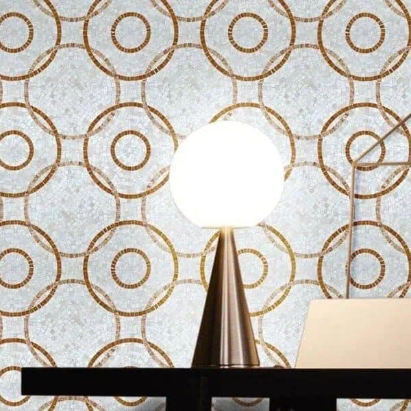 Custom Mosaics by MEC |Seamless tile pattern featuring well balanced circles and simple geometric shapes.