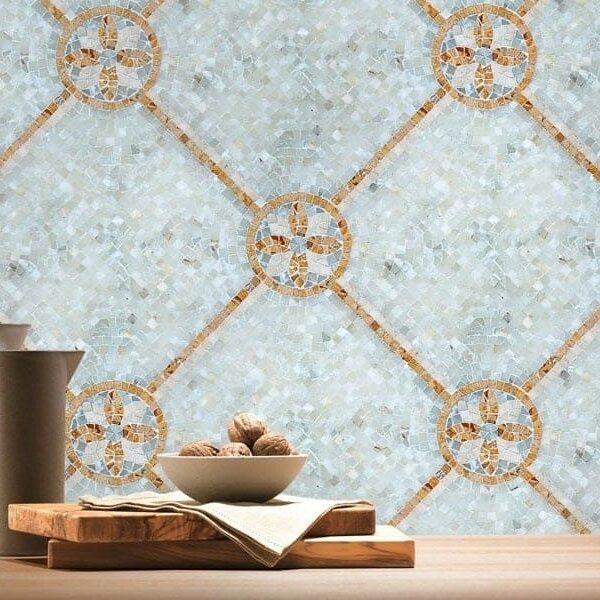 Pegaso bespoke marble mosaic maraic pattern