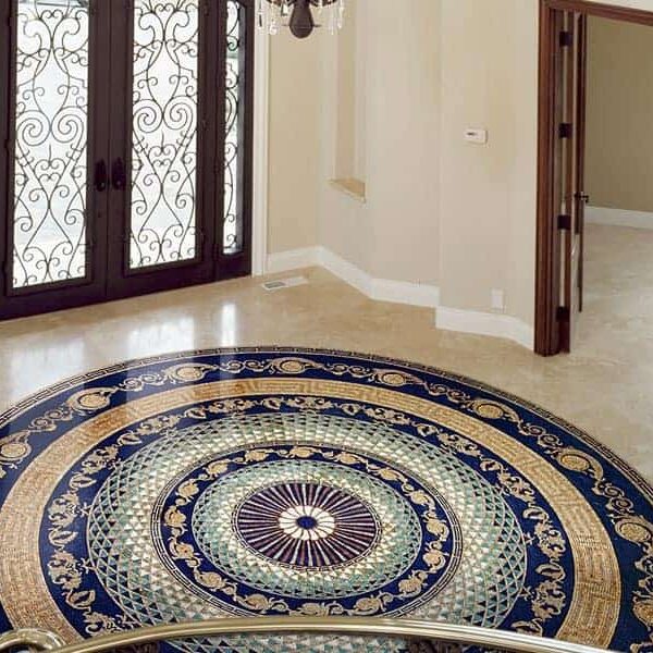 Custom Mosaics by MEC | Magari marble mosaic rug is the personification of luxury. The rich marble shades are intricately fashioned into a timeless regal masterpiece.