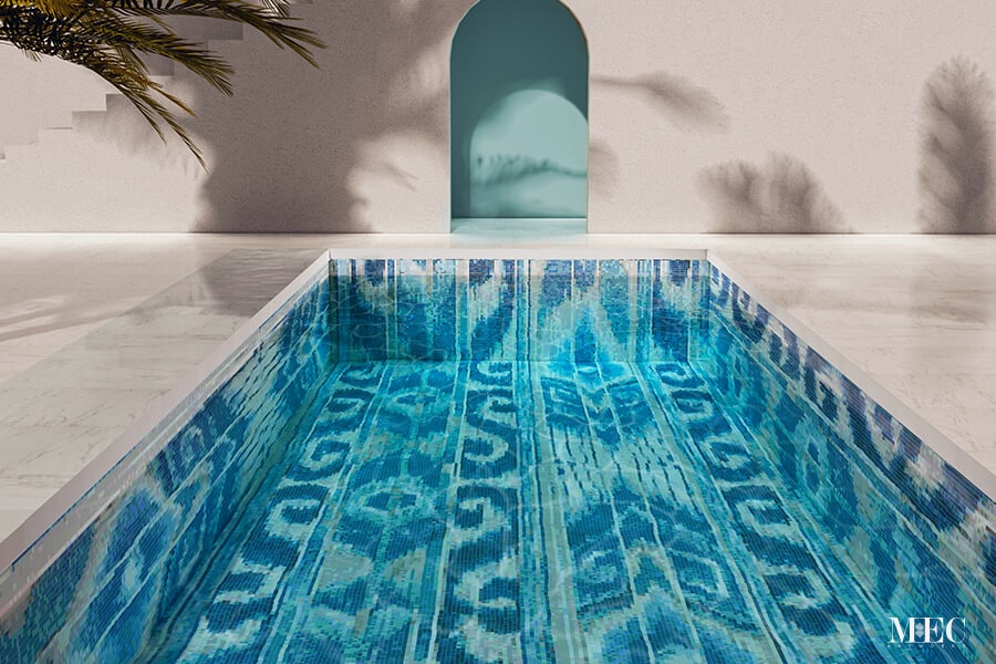 Turquoise, Aqua, and Lagoon-Inspired Colors mosaic pool tiles