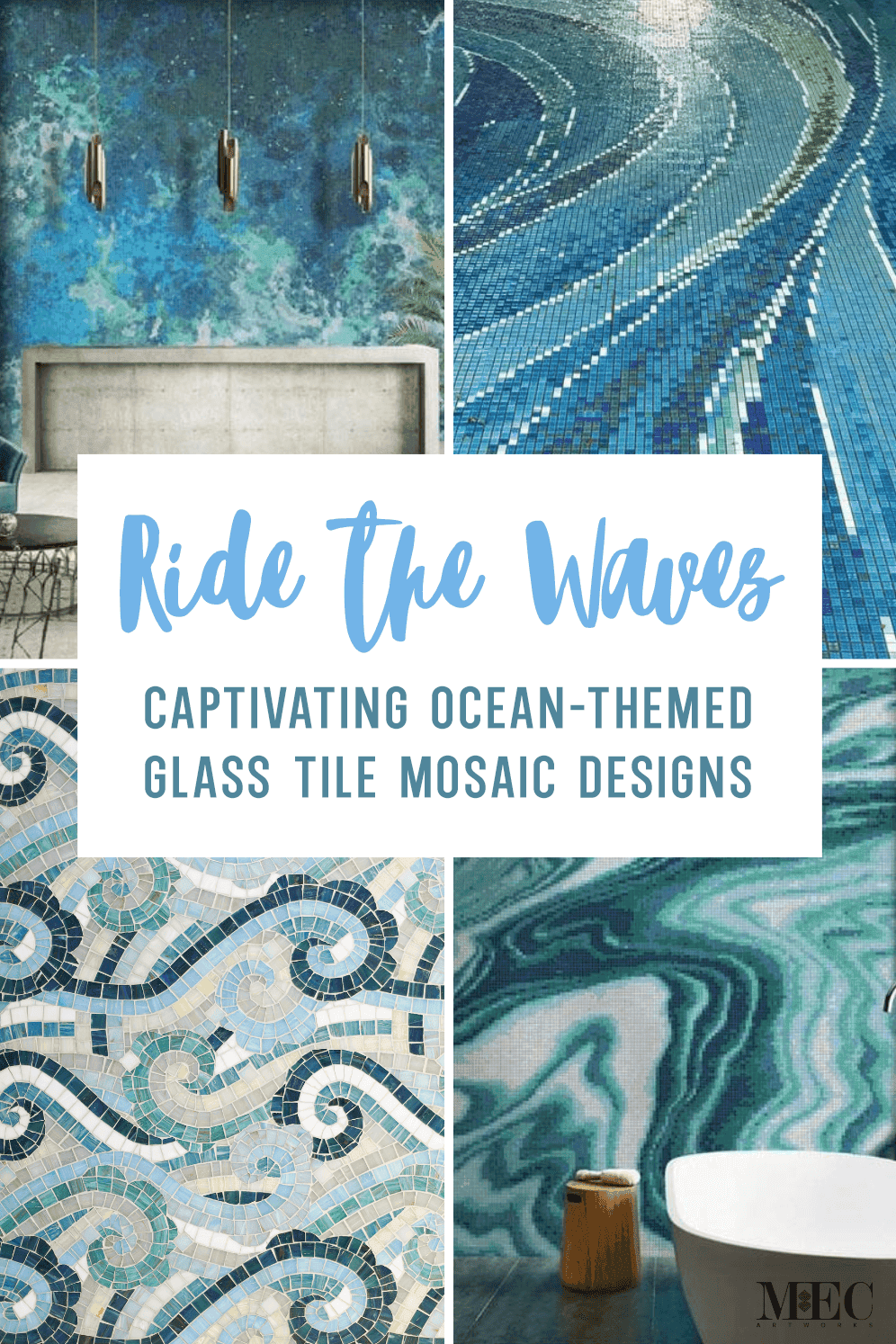 ocean themed wave mosaic blog pin iamge