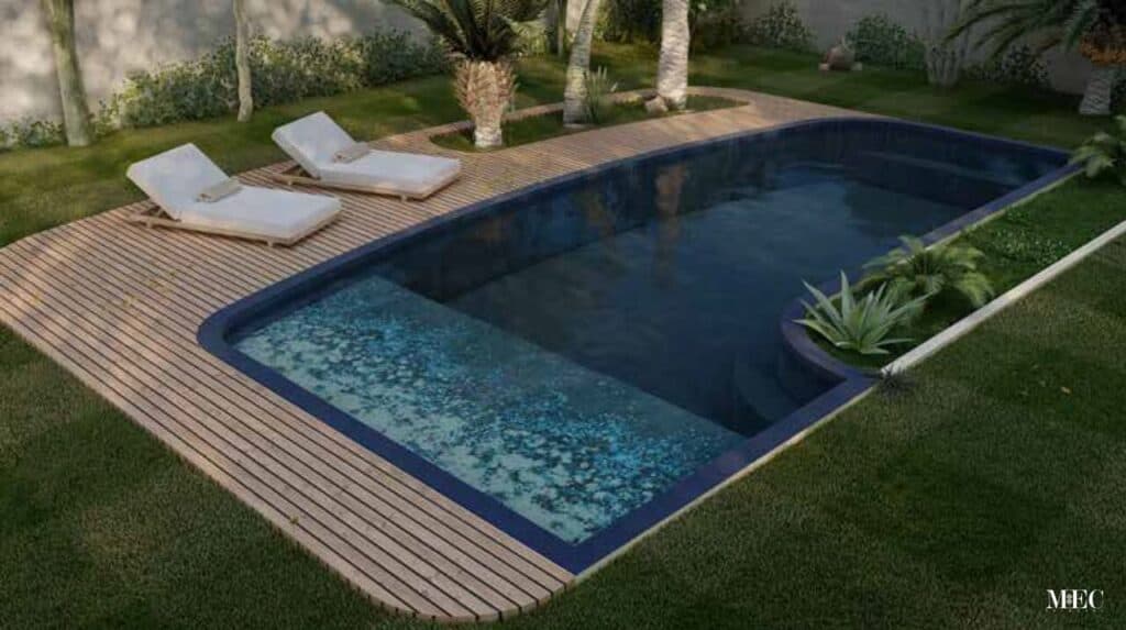 Nate custom pool mosaic presentation baja shelf