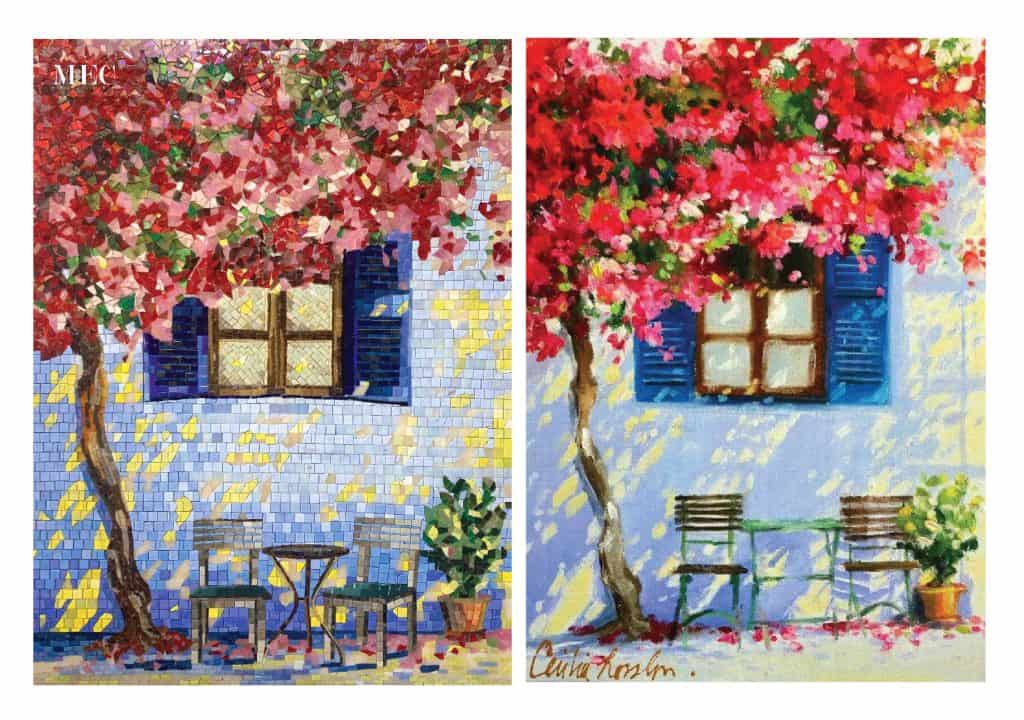 painting based mosaic artwork