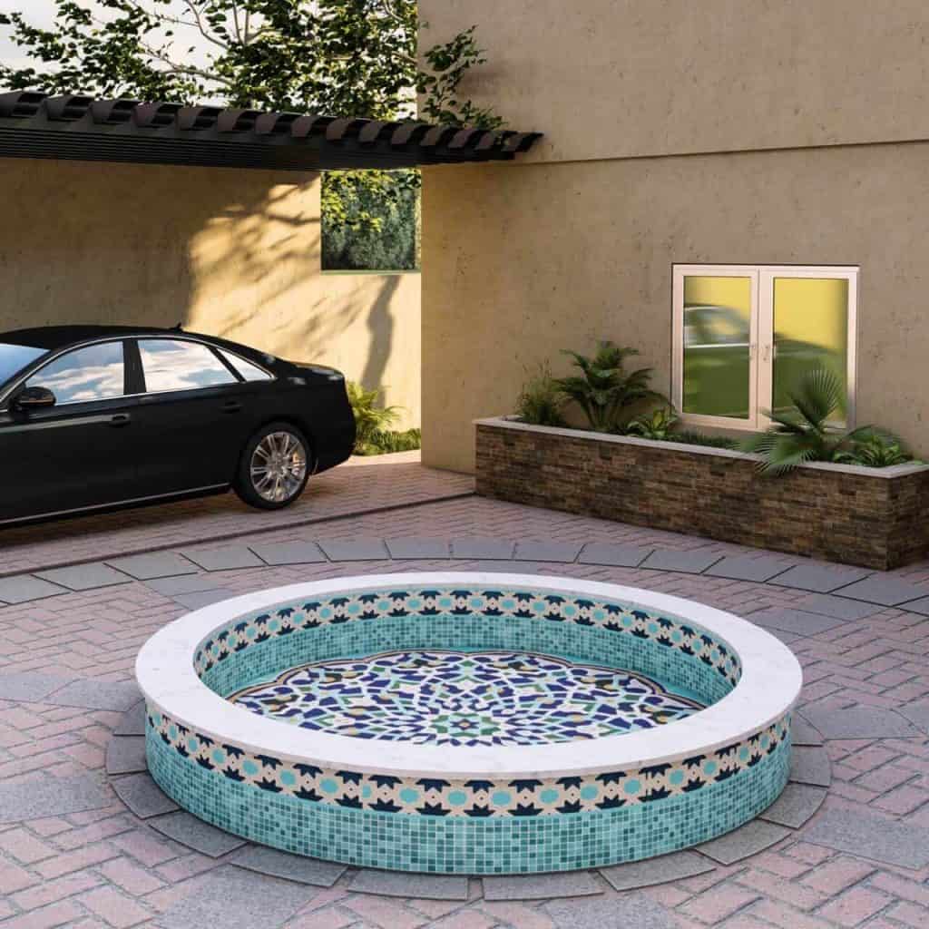 Mediterranean arabesque c fountain custom design reder