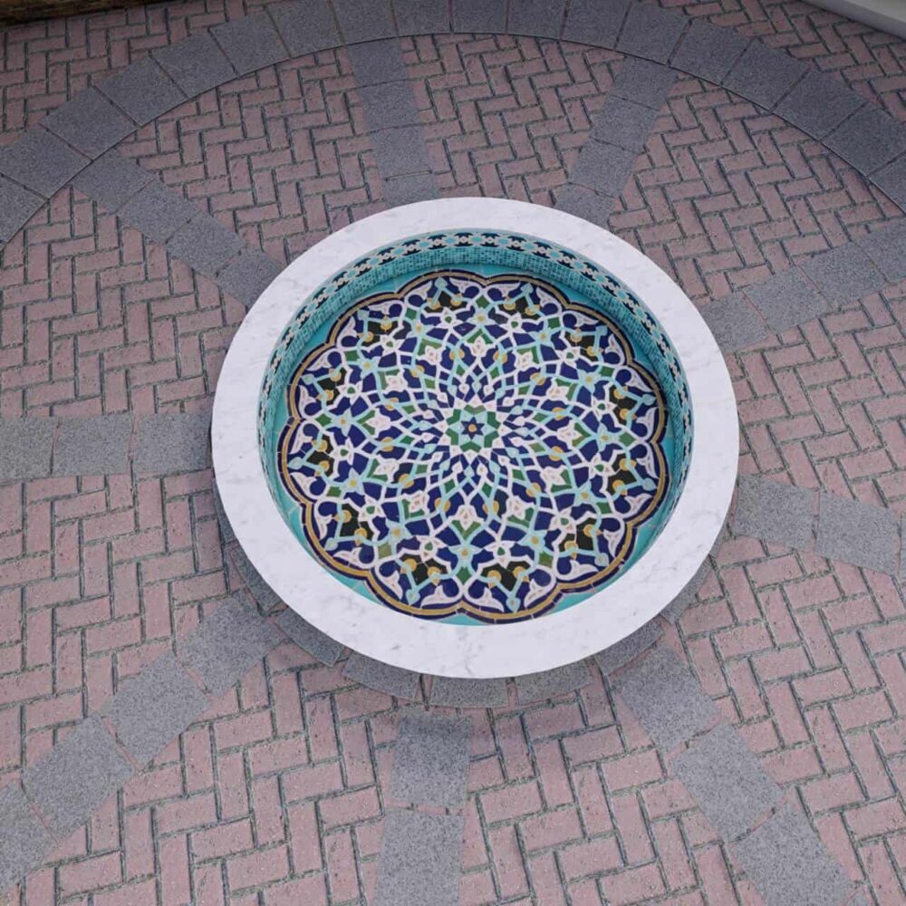 Mediterranean arabesque c fountain medallion custom design render