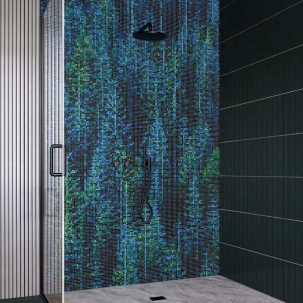 Pine Forest PIXL Elysian glass mosaic vertex tile pattern