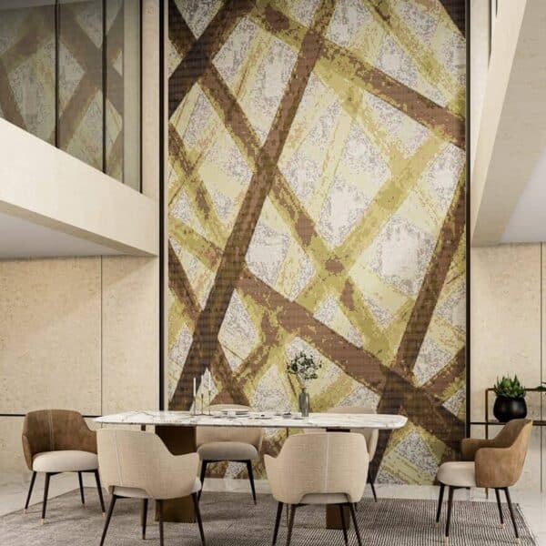 Amber Straw PIXL AddTek vitreous glass mosaic pattern mural