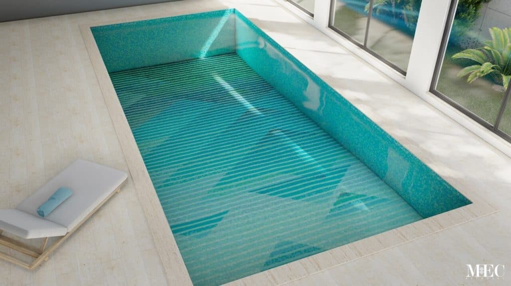 Triangl absract glass mosaic pool design Florida