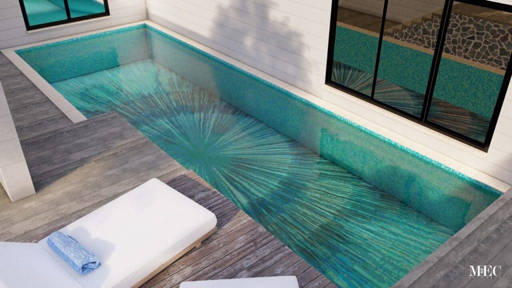 Kosmik Aqua Vertex PIXL swimming pool glass mosaic tile