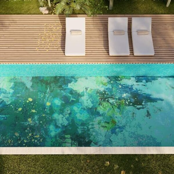 Nurva Glass Mosaic Tile Pool