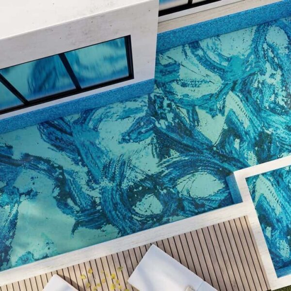 exciting blue abstract art glass mosaic swimming pool paint brush strokes (1)