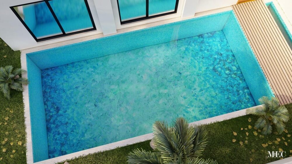 ombre shaded blue aqua swimming pool glass mosaic tiles