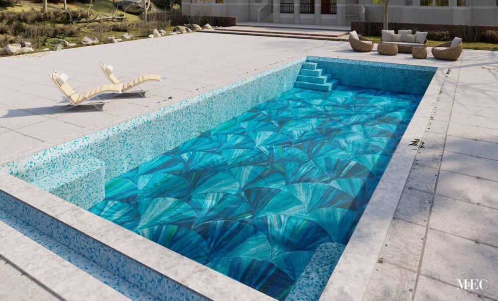 vissen glass mosaic pool tile art