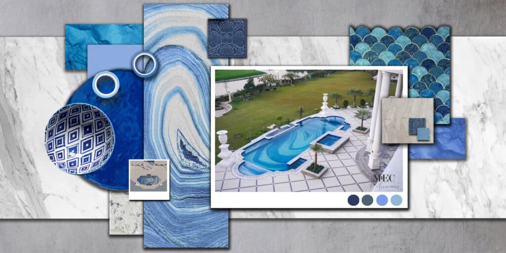 how to choose a pool mosaic process collage