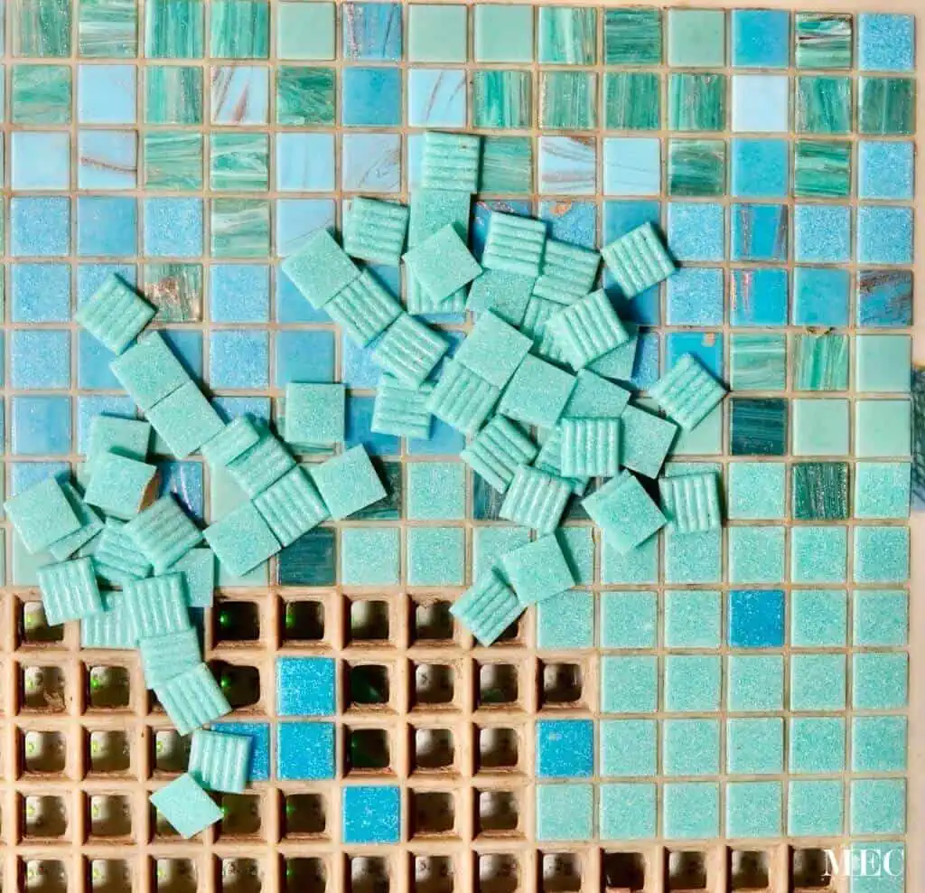 A mosaic tiles arrangement. 