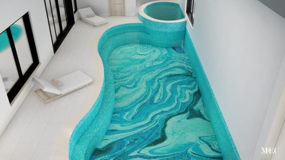 Abstract Customized Glass Mosaic Pool - Image 2