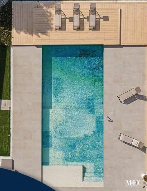 digital aquamarine swimming pool glass mosaic tile pattern PIXL