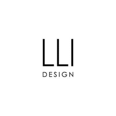 Minimalist logo for LLI Design with bold black letters "LLI" above the word "DESIGN".