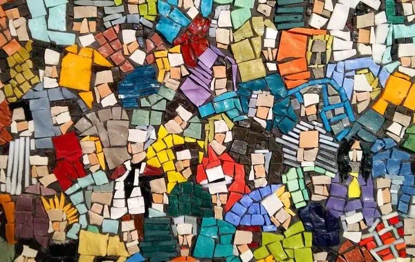 Mosaic art displaying people of various ethnicities