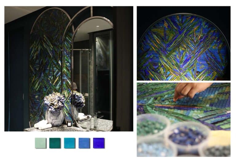 mosaic botanical wall design