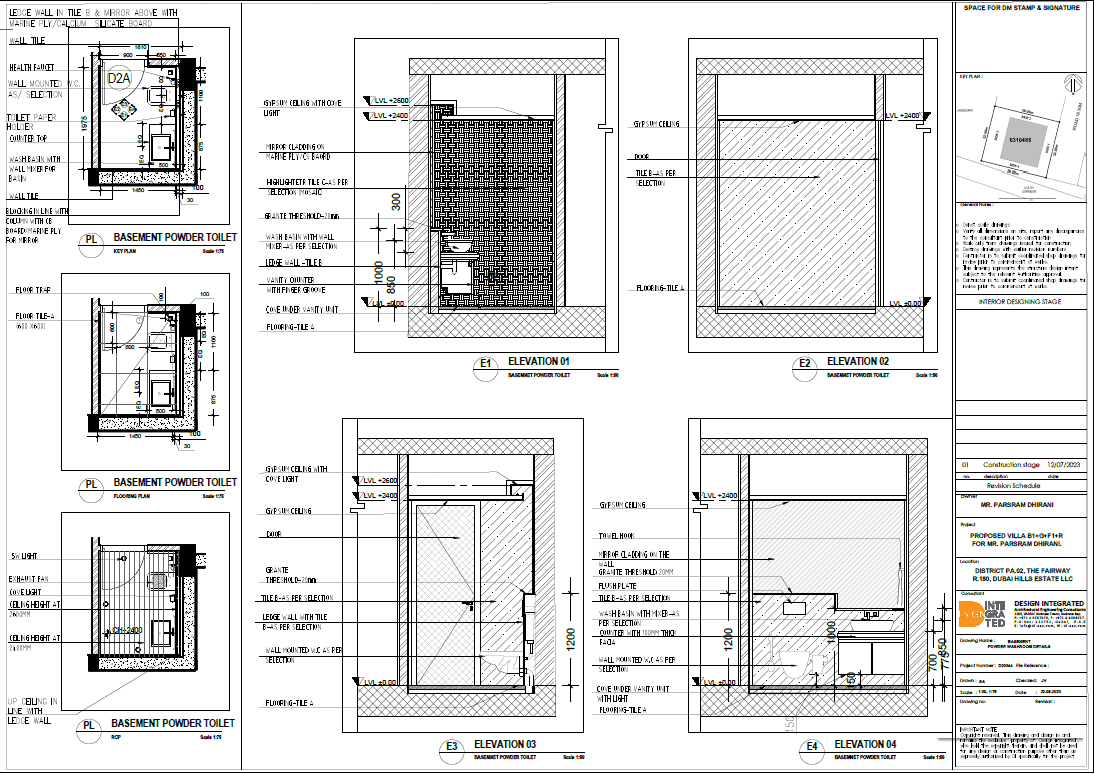 powder room bathroom plan layout by DI