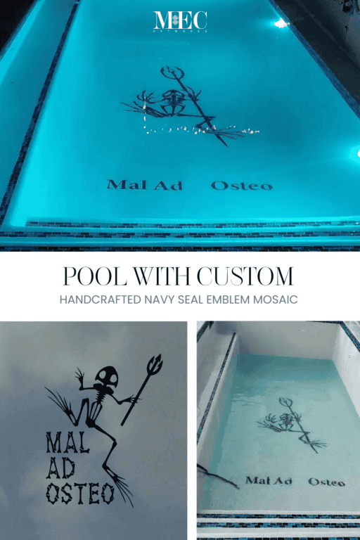 Miami Pool with Custom Handcrafted glass mosaic tiles mal ad osteo bad to the bone navy seal pinterest image