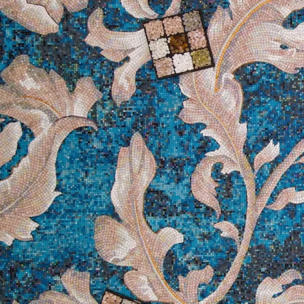 Paisley Mosaic Pool Tile Art