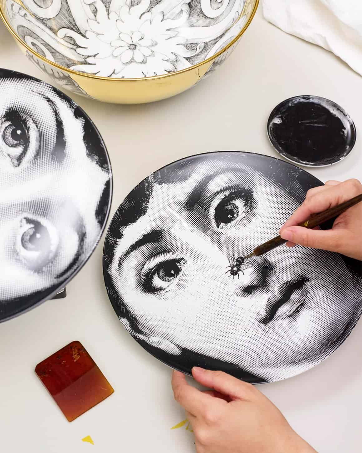 Lina Cavalieri painting Fornasetti atelier
