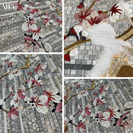 cherry blossom mosaic tile artt in the making flowers