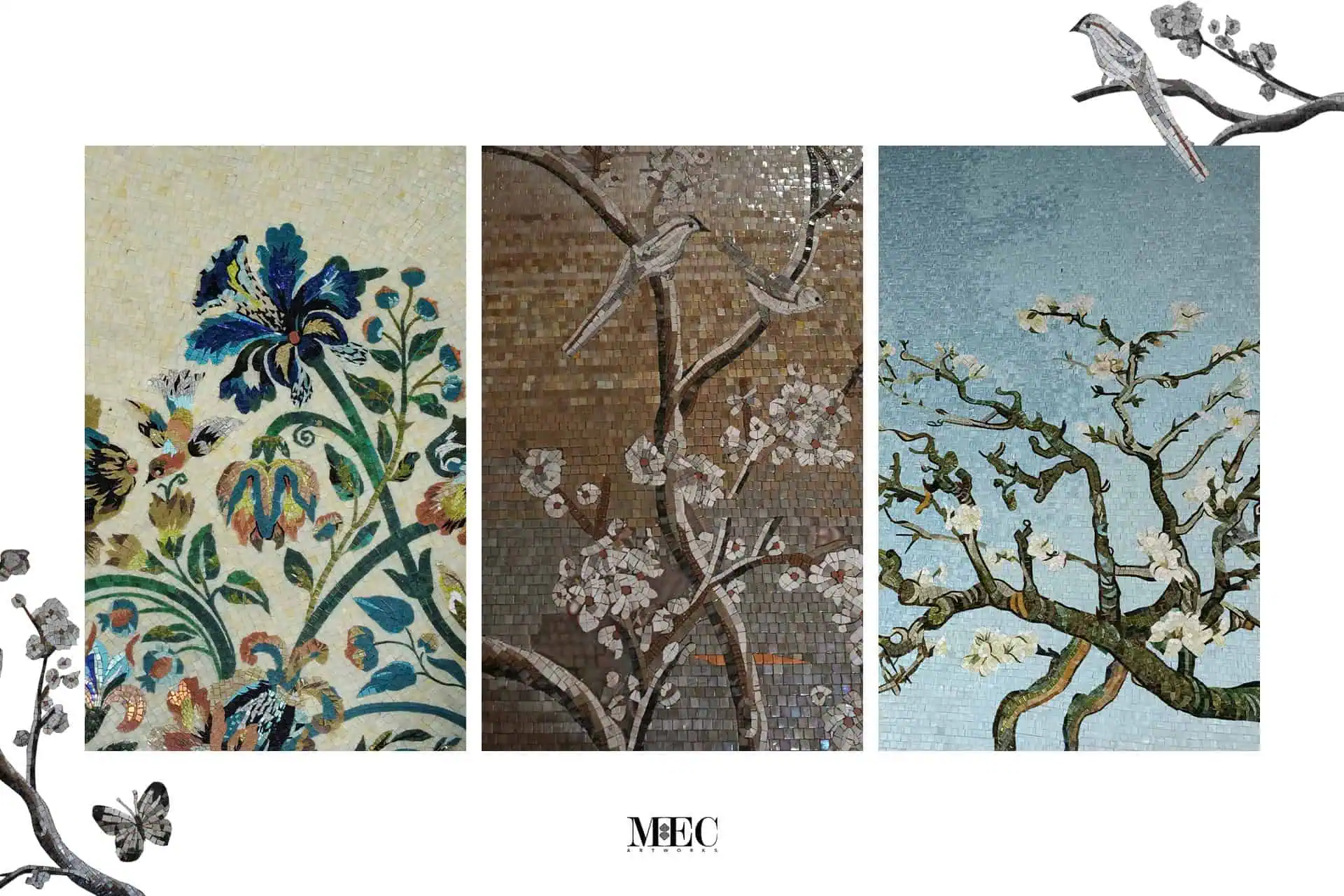 floral mosaic art tropical tile inspiration blog banner image