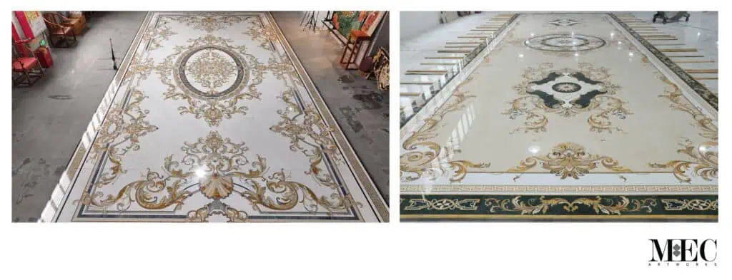 Giallo Sienna Waterjet Floor Medallion