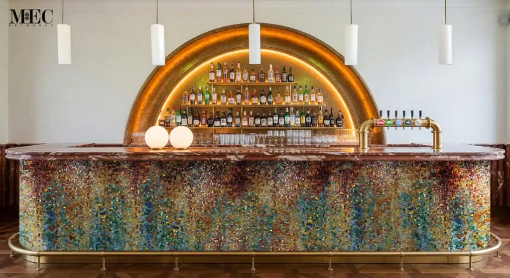 color mosaic kitchen island bar