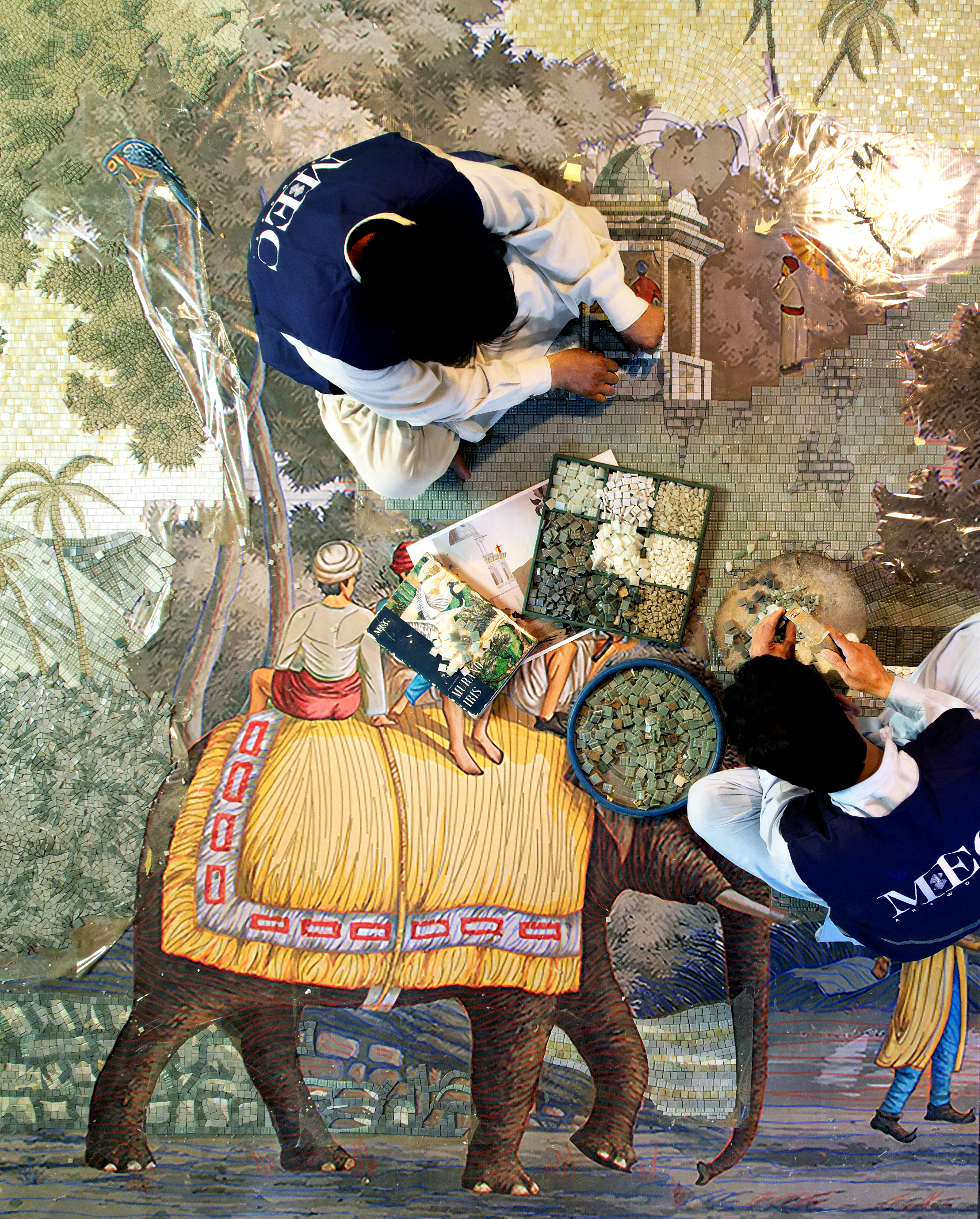 patio outdoor mosaic wall