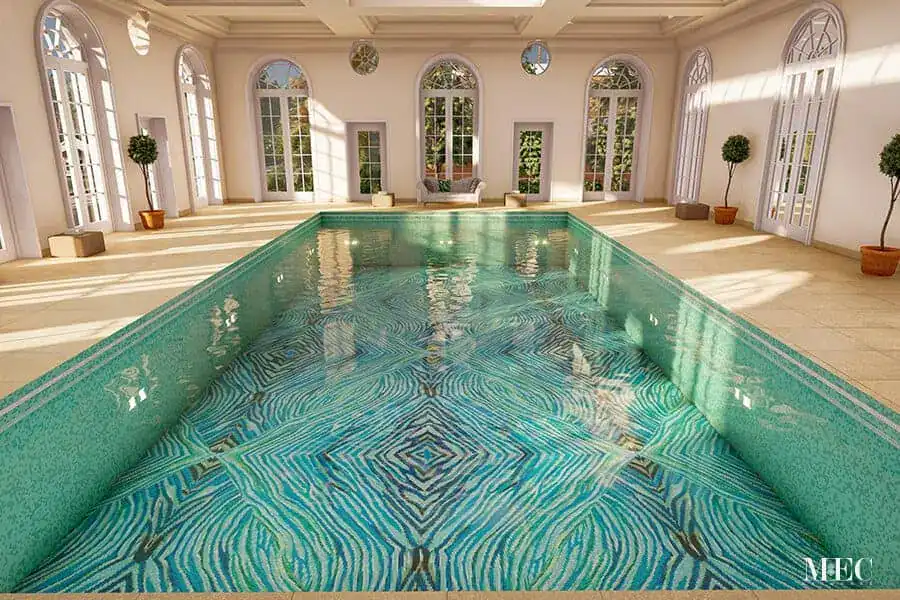 Pridian Zebra Stripes Mosaic Pool Tiles